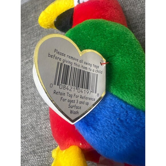 Ty Beanie Baby Jabber Parrot Plush Toy 1997 Multicolor - Picture 8 of 8